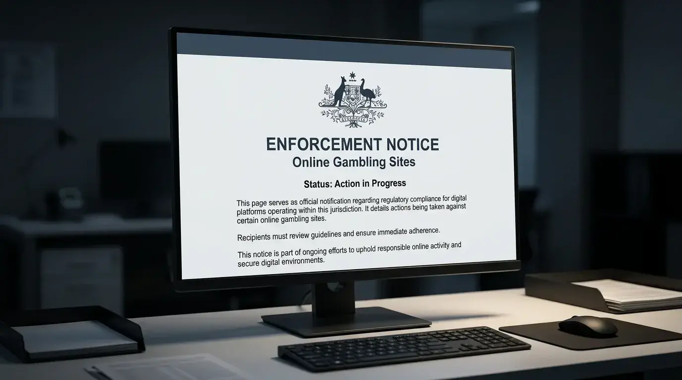 ACMA website blocking enforcement action against illegal gambling sites in Australia