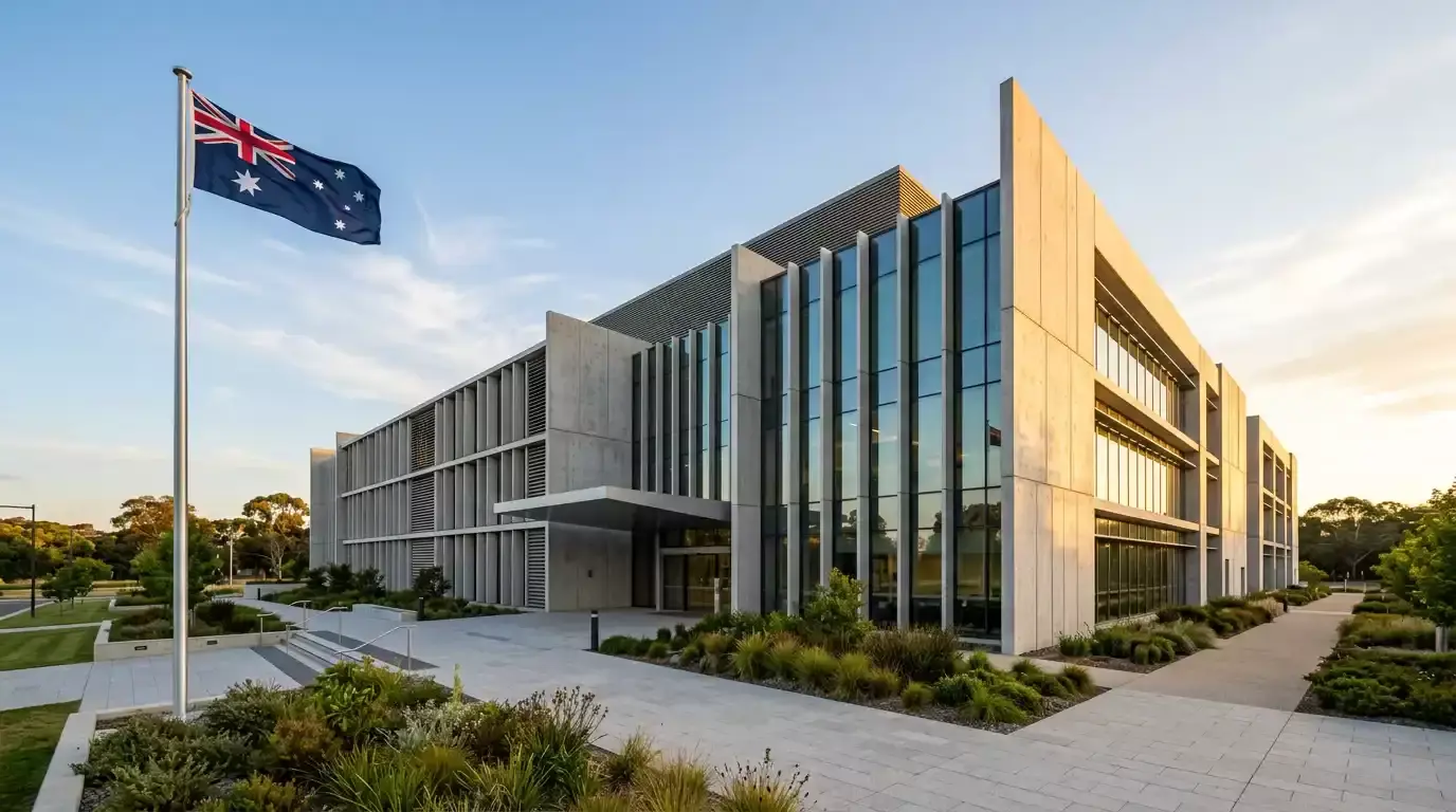 Australian government building representing ACMA regulatory oversight of online gambling operations
