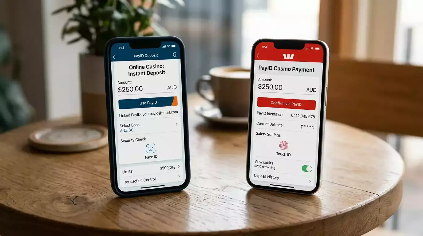 ANZ and Westpac PayID casino features compared side by side