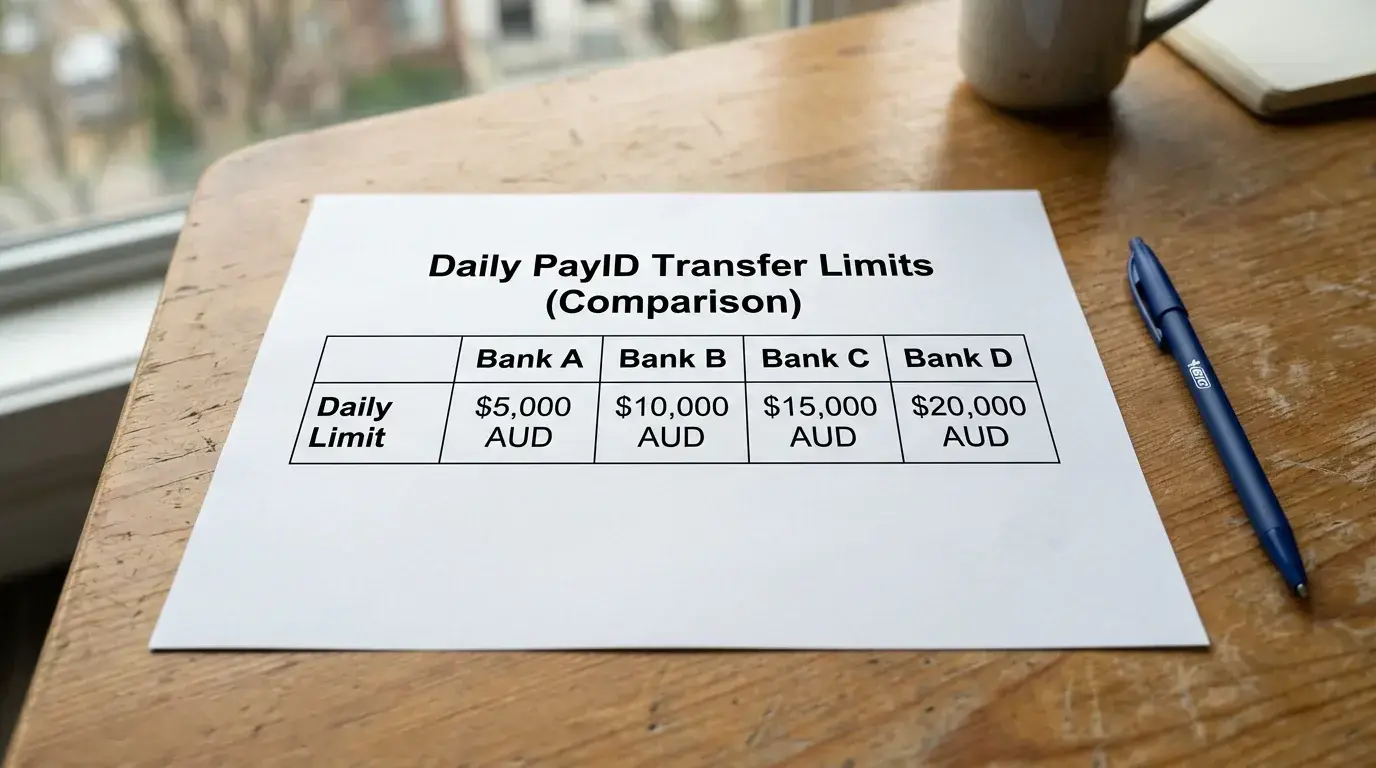 Comparison of daily PayID transfer limits across major Australian banks