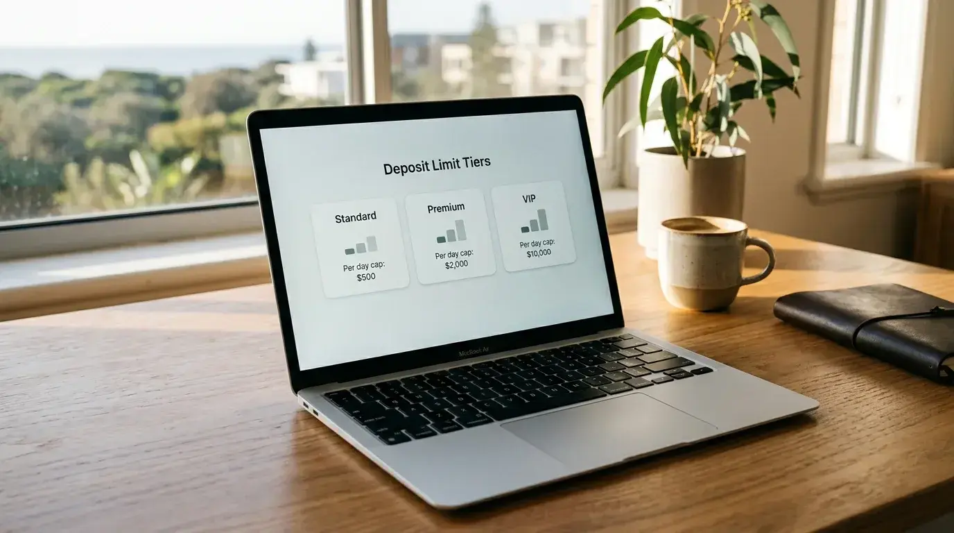 Casino deposit limit tiers from standard to VIP at PayID casinos