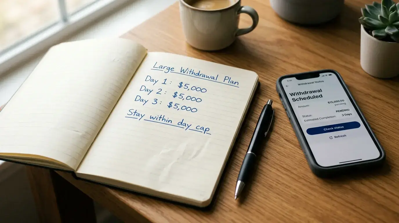 Timeline planning for large PayID casino withdrawals over multiple days