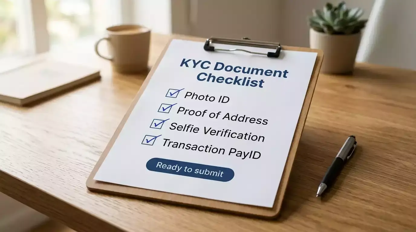 KYC document checklist for PayID casino verification
