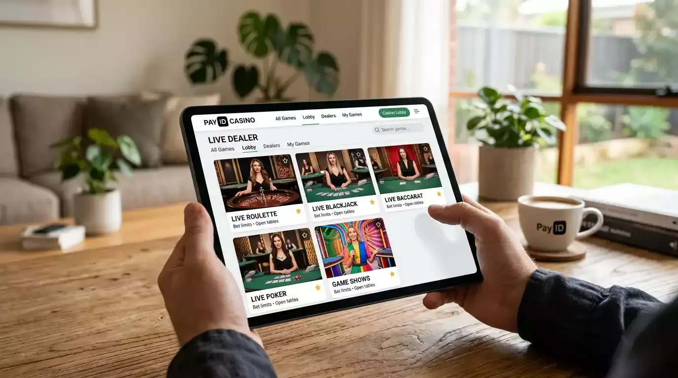 Live dealer game variety and selection at PayID casinos