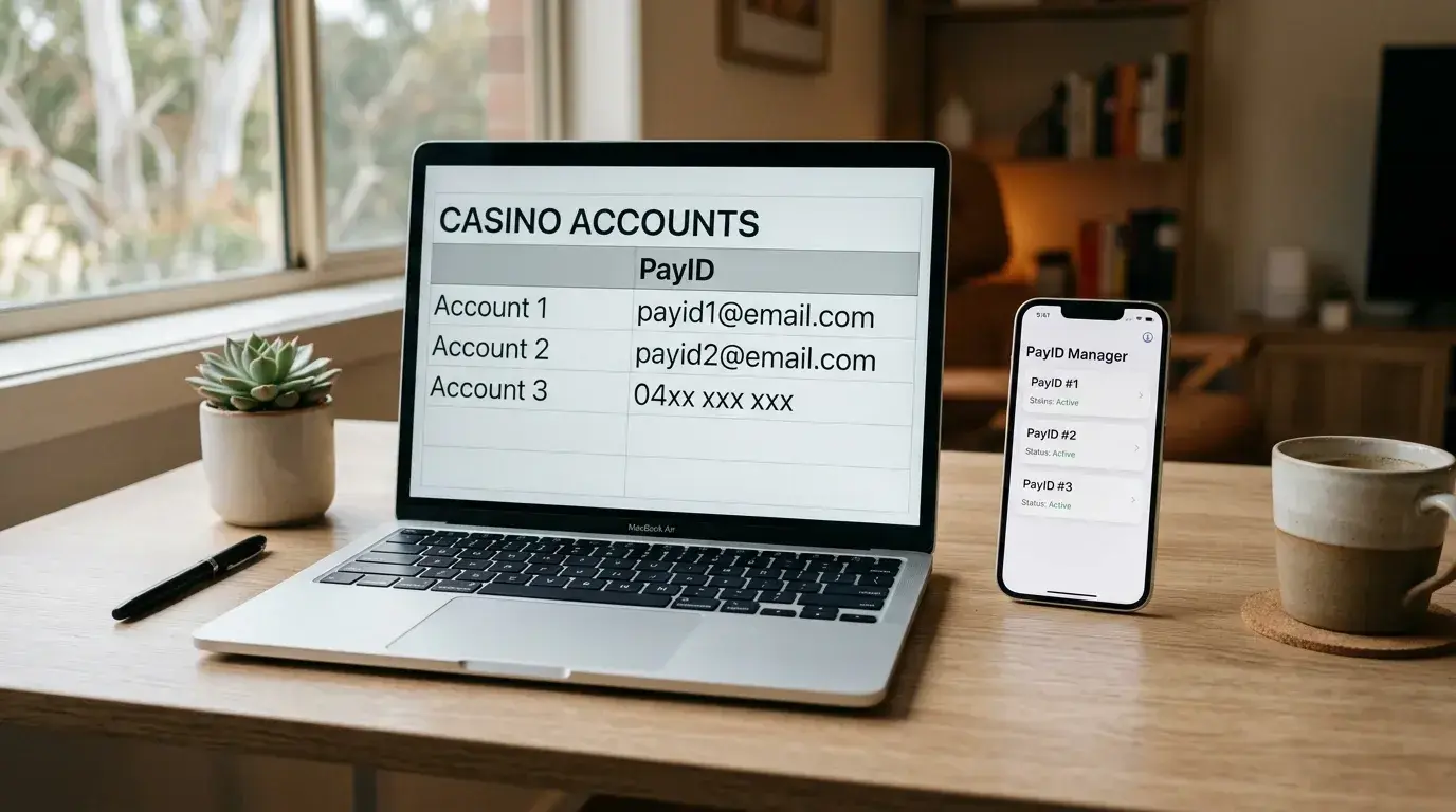 Managing multiple PayID identifiers across different online casino accounts