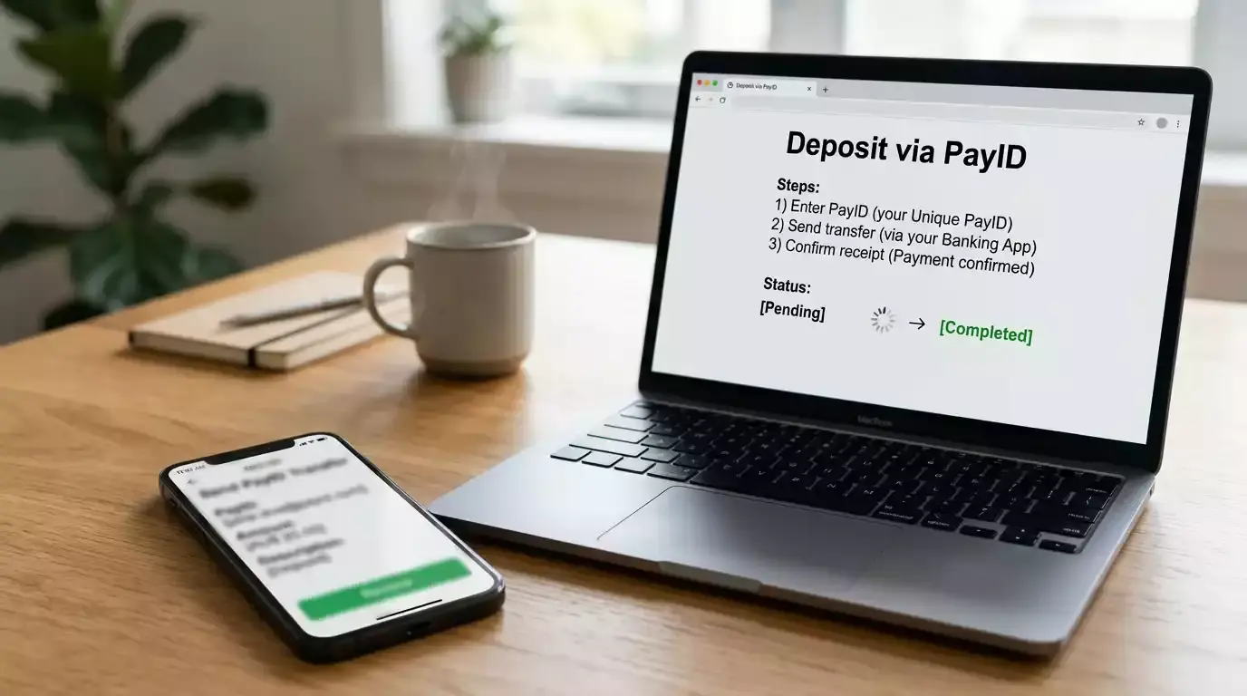 NAB PayID transfer process for casino deposits