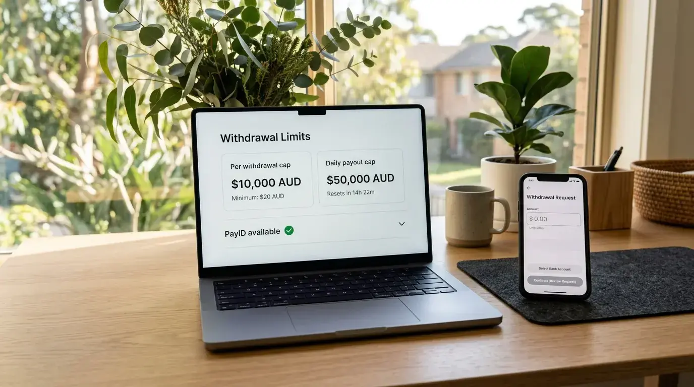 PayID casino withdrawal limits and payout caps for Australian players