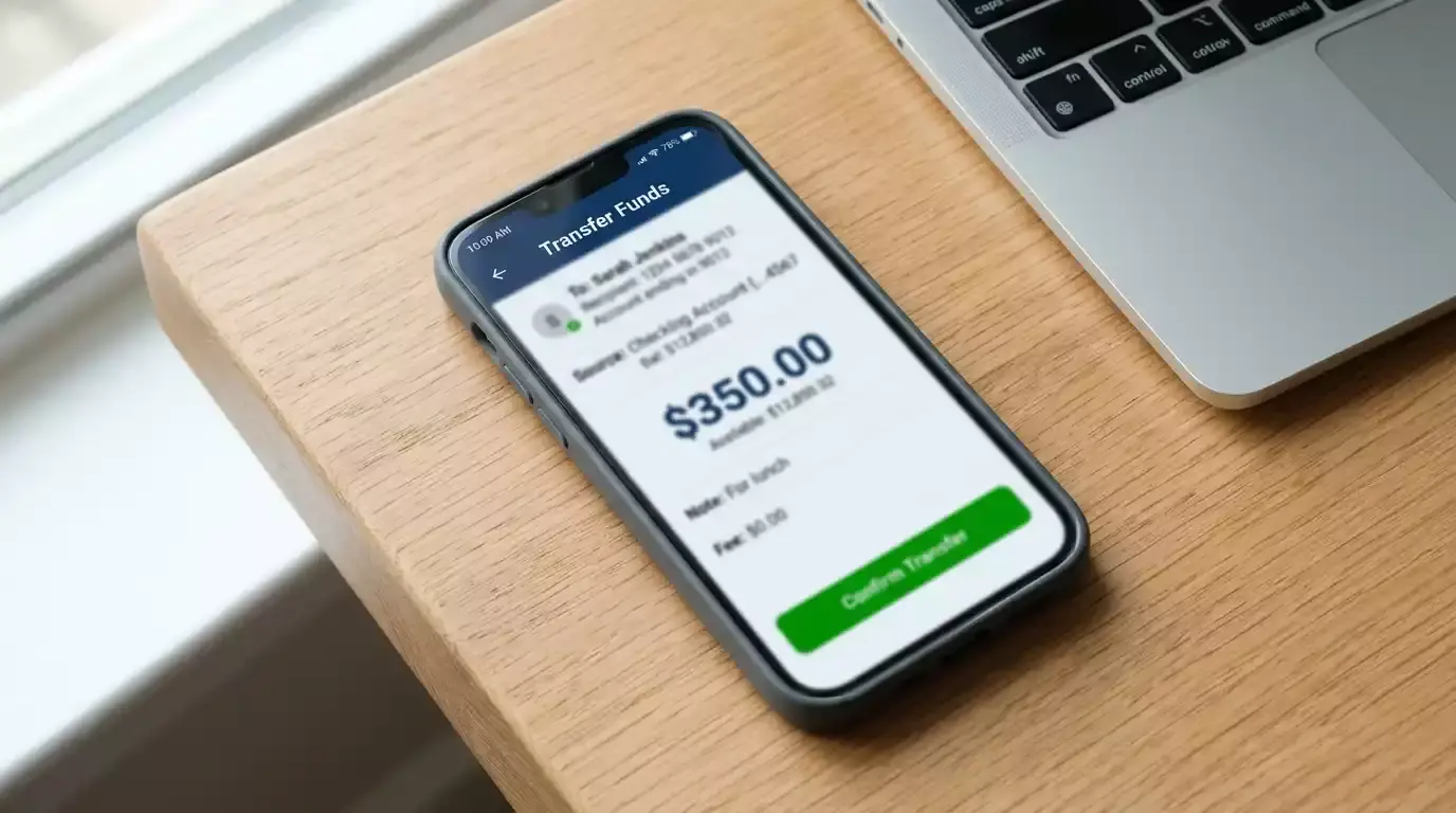 Smartphone displaying a PayID transfer confirmation screen in an Australian banking app