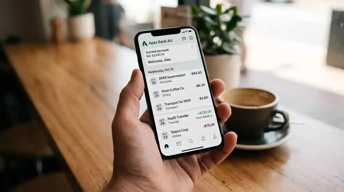 PayID gambling deposits visible alongside everyday spending in banking app