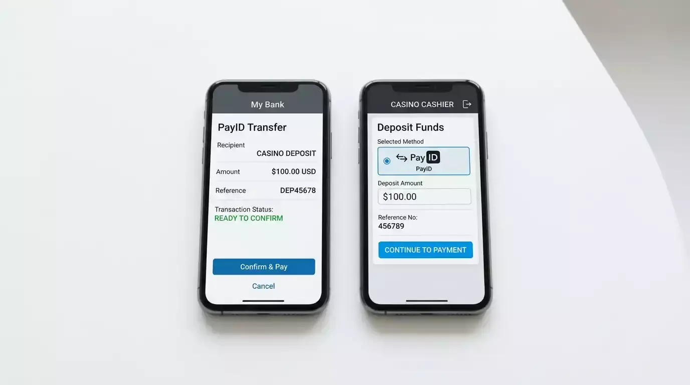 Two stages of PayID withdrawal processing at online casinos