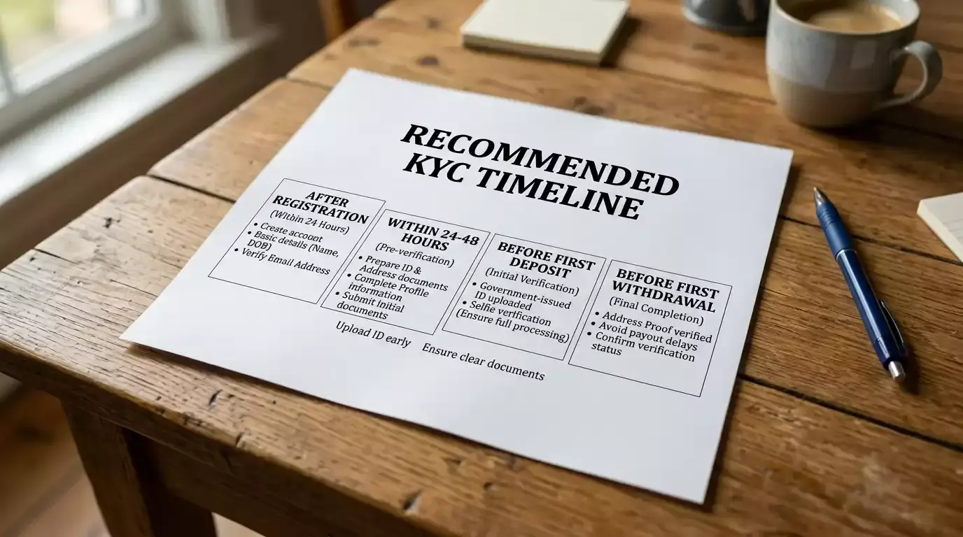 Recommended timeline for completing KYC verification proactively at PayID casinos
