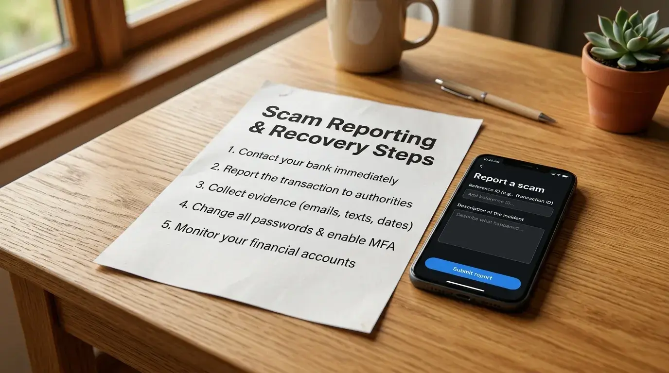 Step-by-step scam reporting and recovery process for PayID casino fraud